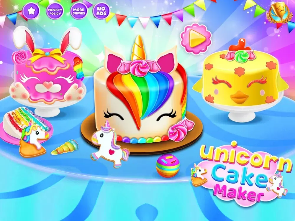 Capturas de tela do Unicorn Cake Maker Baking Game iPad 
