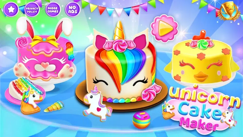 Capturas de tela do Unicorn Cake Maker Baking Game