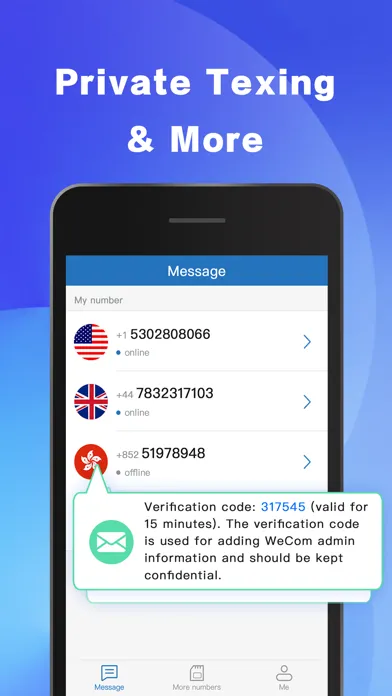 SMS 2Number Ekran Görüntüleri