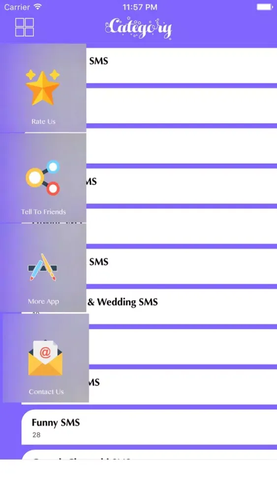Captures d'écran de SMS Messages