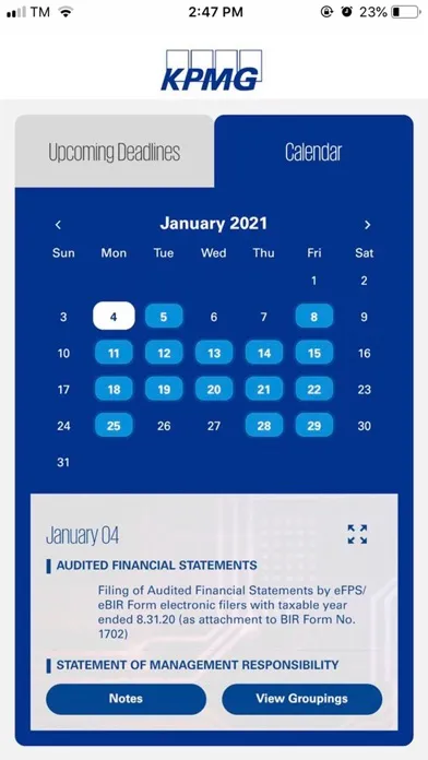 KPMG Online Tax Calendar应用截图