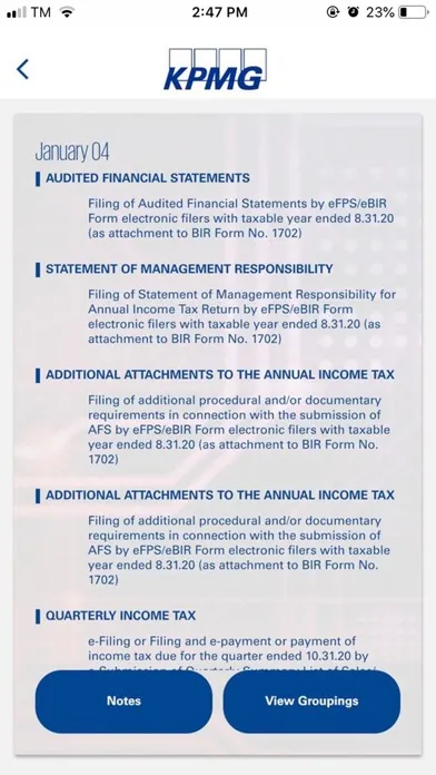 KPMG Online Tax Calendar应用截图