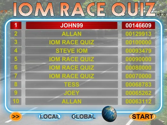 Captures d'écran de IOM Race Quiz iPad 