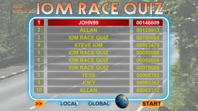 Captures d'écran de IOM Race Quiz
