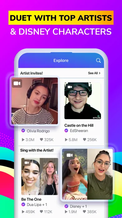 Tangkapan skrin Smule: Sing & Record Karaoke