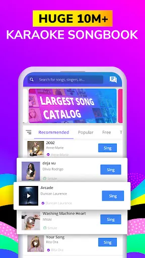 Capturas de tela do Smule: Karaoke Songs & Videos