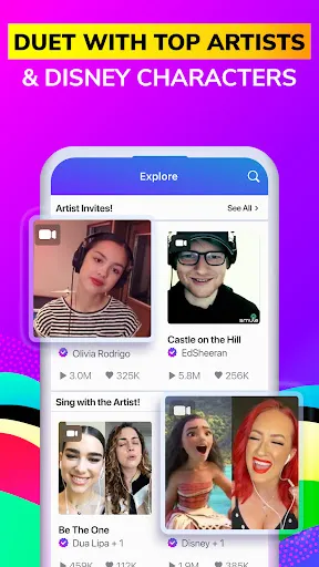 Capturas de tela do Smule: Karaoke Songs & Videos