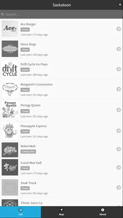 Tangkapan layar Snack Map