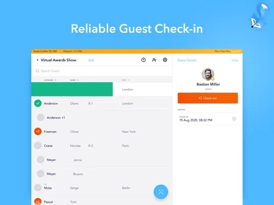 Zrzuty ekranu Guest List Check-in | Snafflz iPad 