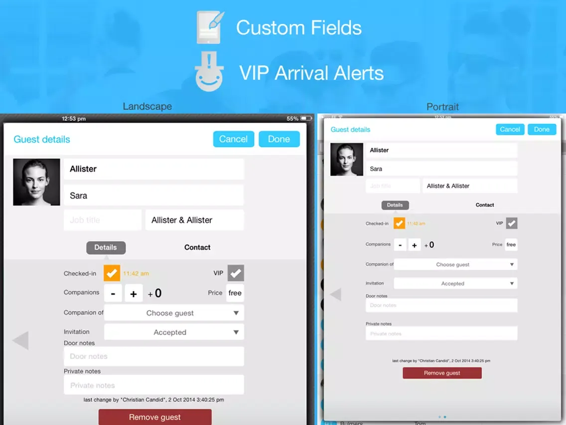Guest List App | Snafflz iPad  Screenshots
