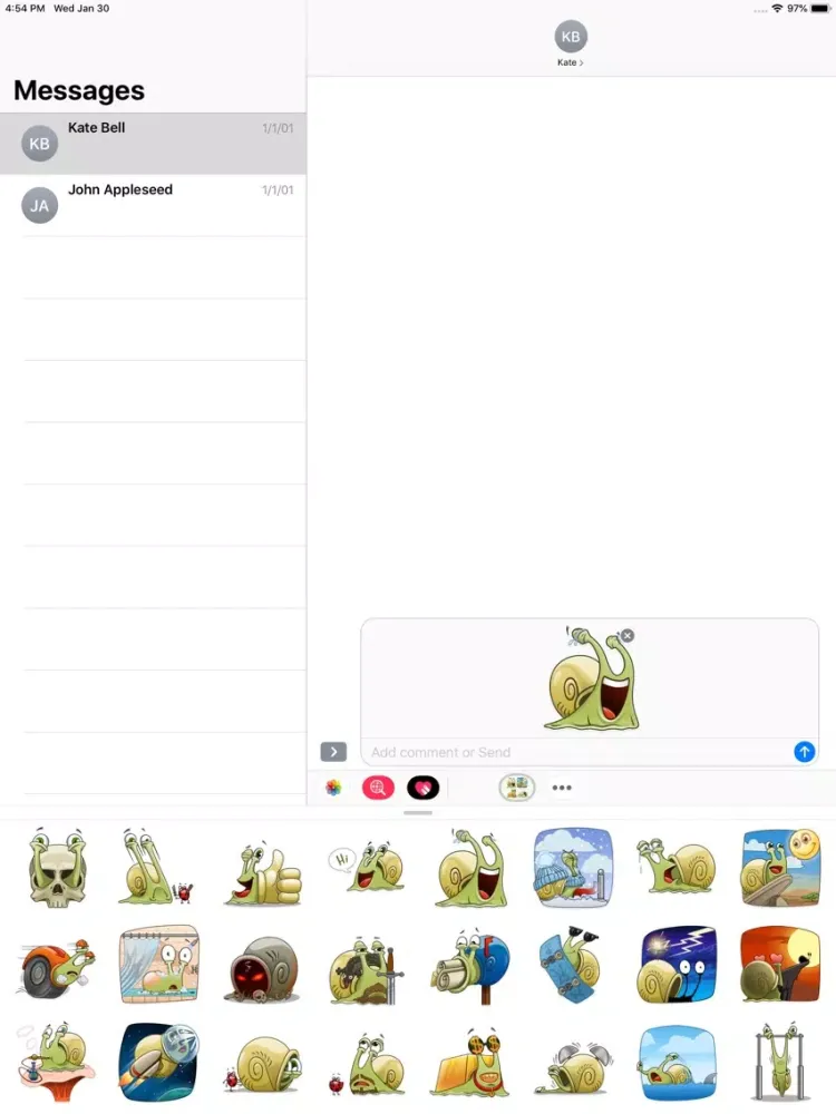 Snail Emoji Stickers iPad  Screenshots