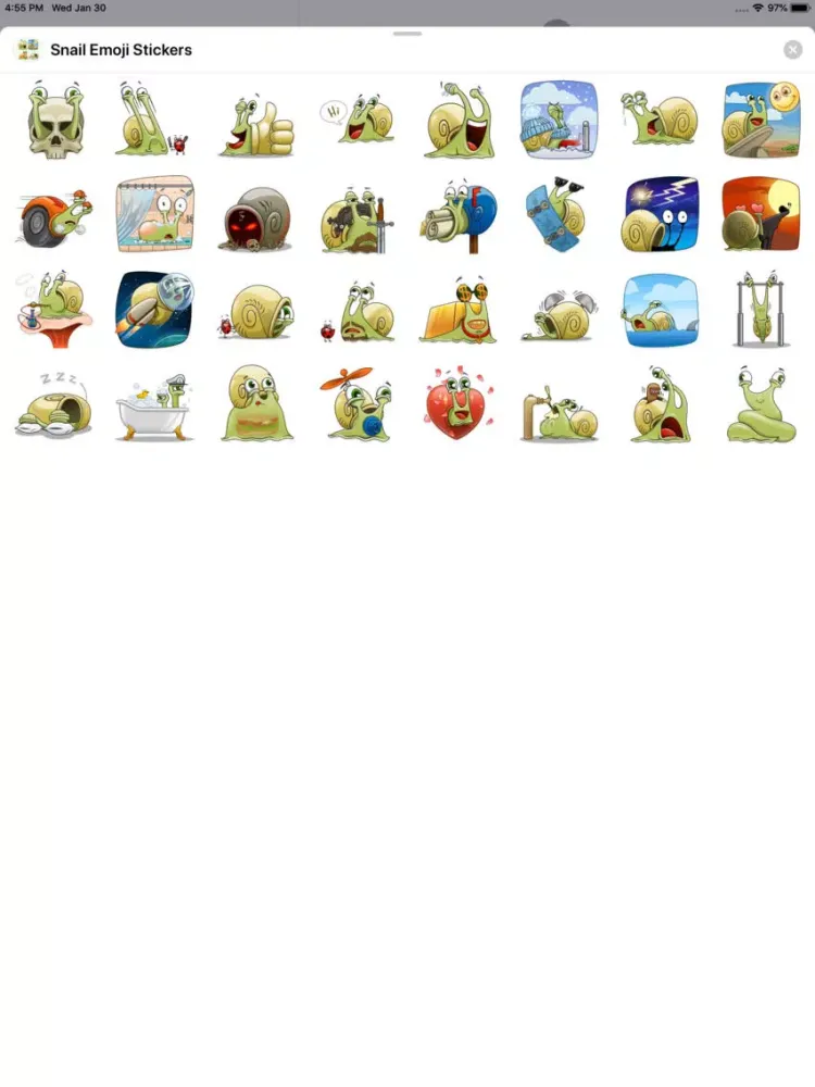 Snail Emoji Stickers iPad  Screenshots