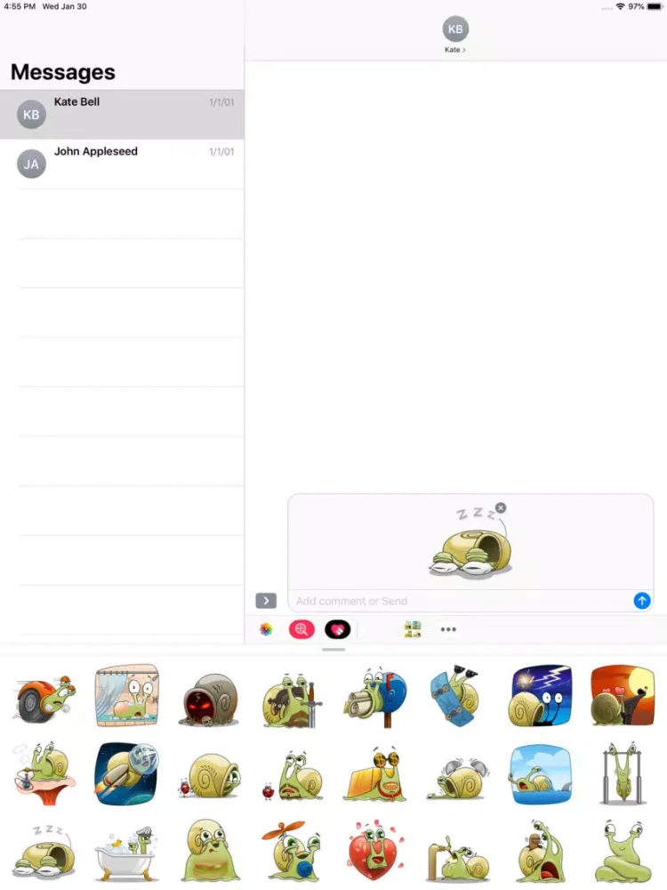 Snail Emoji Stickers iPad  Screenshots