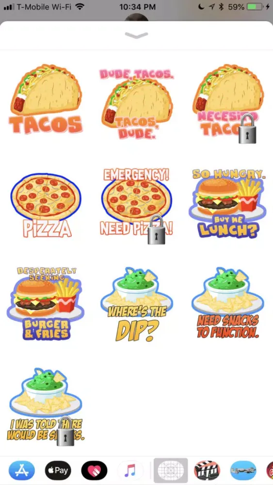 ภาพหน้าจอของ Hunger Stickers