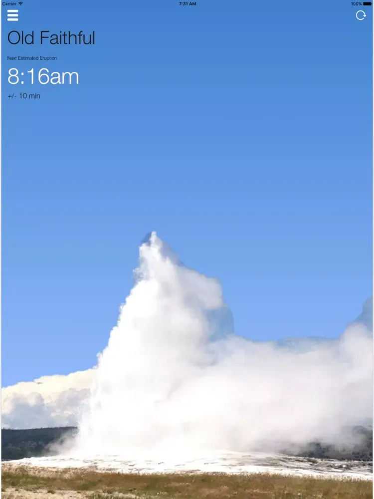 Capturas de tela do Old Faithful Eruption Predictor iPad 