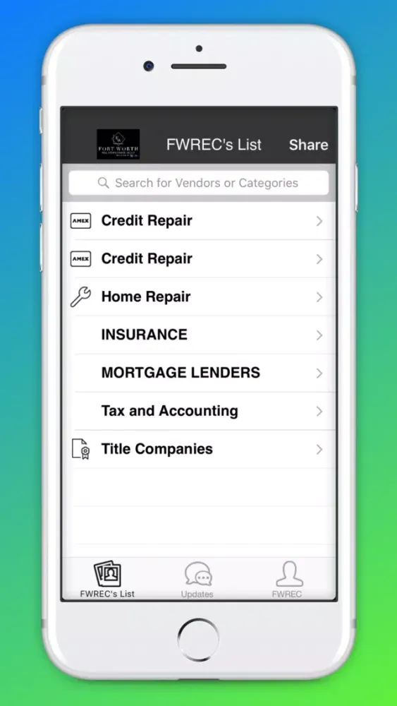 Capturas de pantalla de FWREC Trusted Vendors