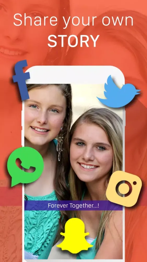 Snap Cam - Create photo with text caption in multicolor for Snapchat Screenshots