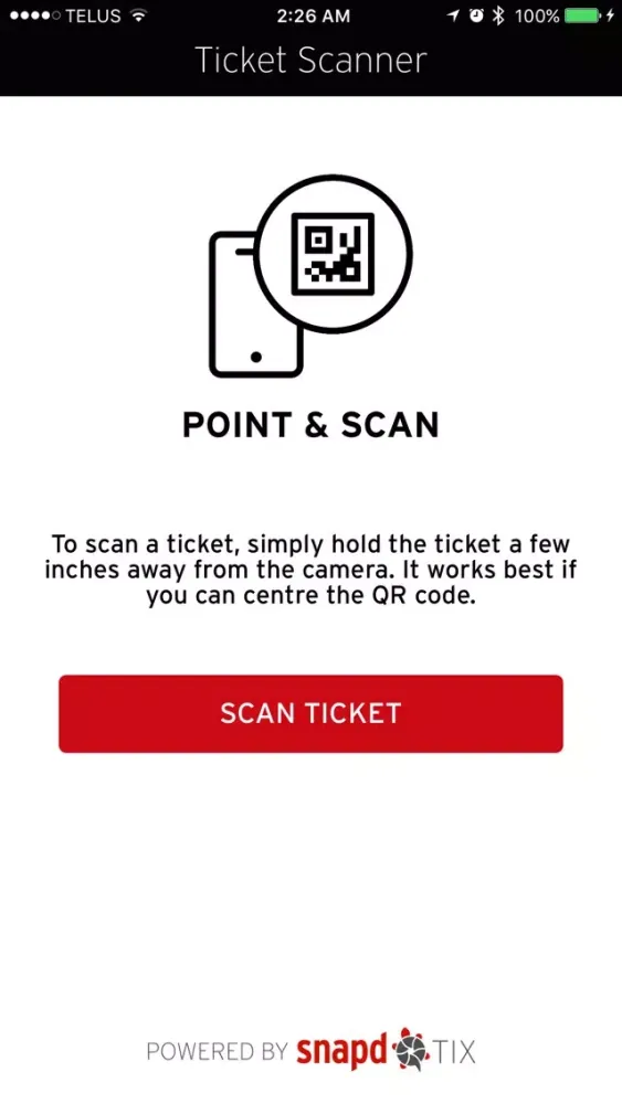 Скриншоты snapd TIX Check-In