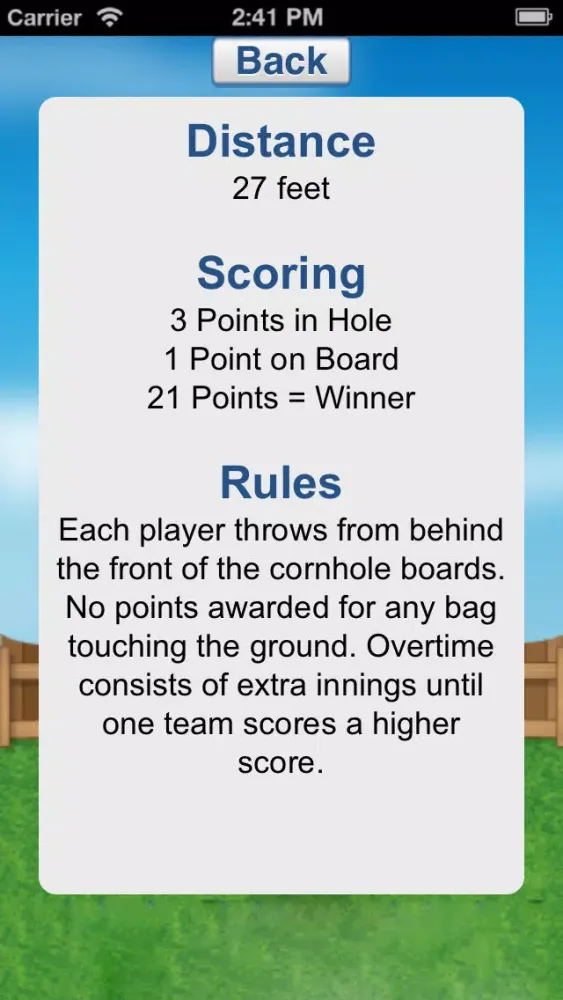 Zrzuty ekranu Backyard Scoring