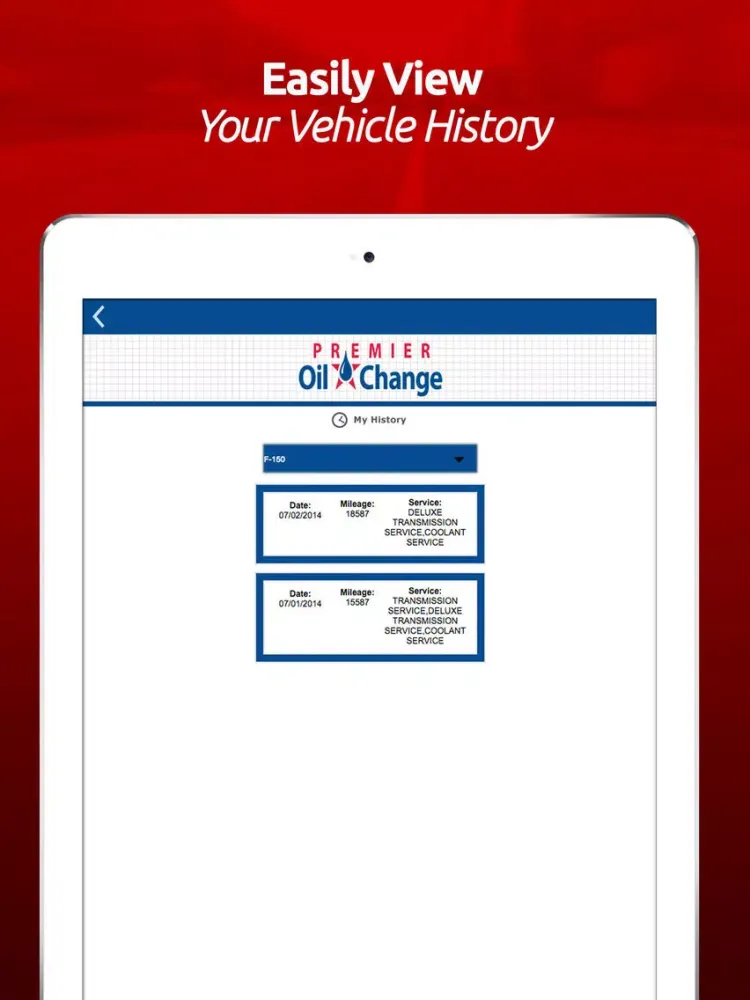 Premier Oil Change iPad  স্ক্রিনশট