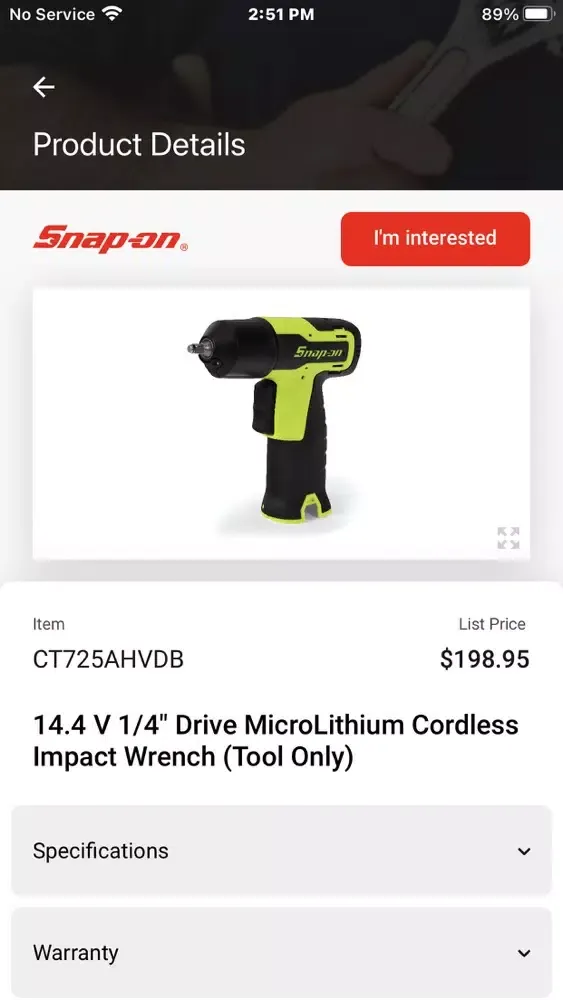 Captures d'écran de Snap-on Connect