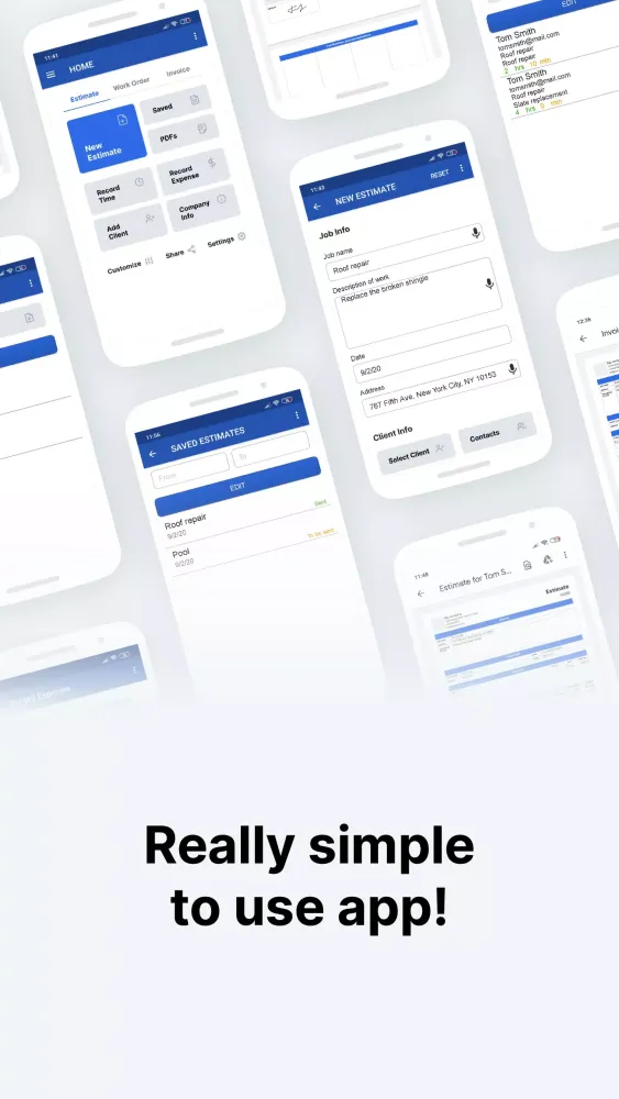 Job Estimates & Invoices Screenshots