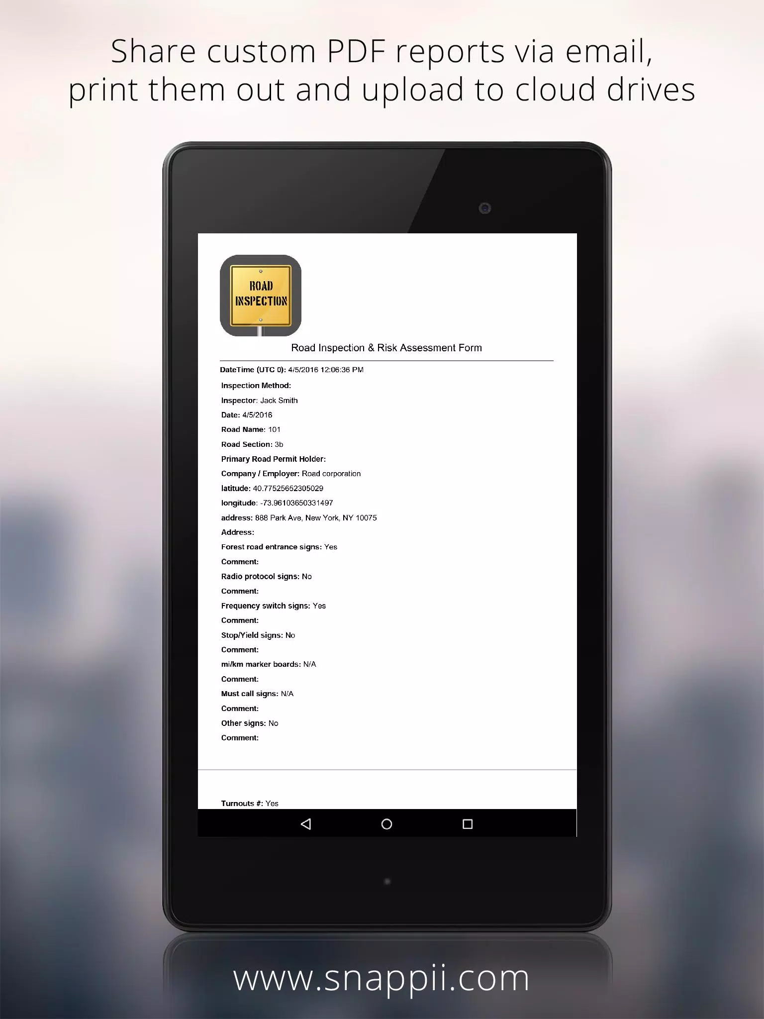 Road Inspection App Screenshots