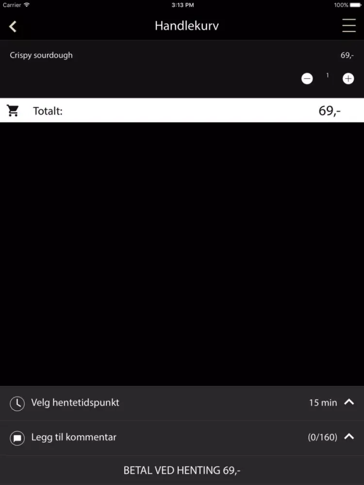 Capturas de tela do Helt Riktig food truck iPad 