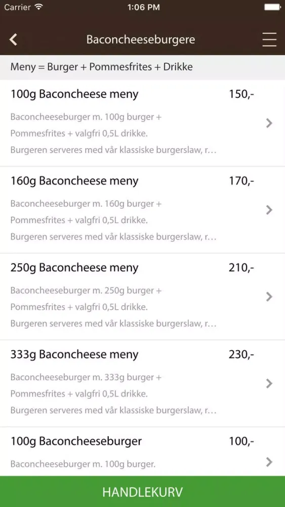 Tangkapan layar Hemsedal Burger