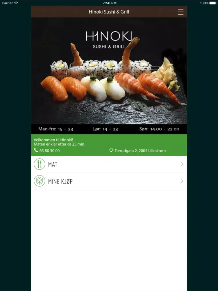 Hinoki Sushi & Grill iPad 应用截图