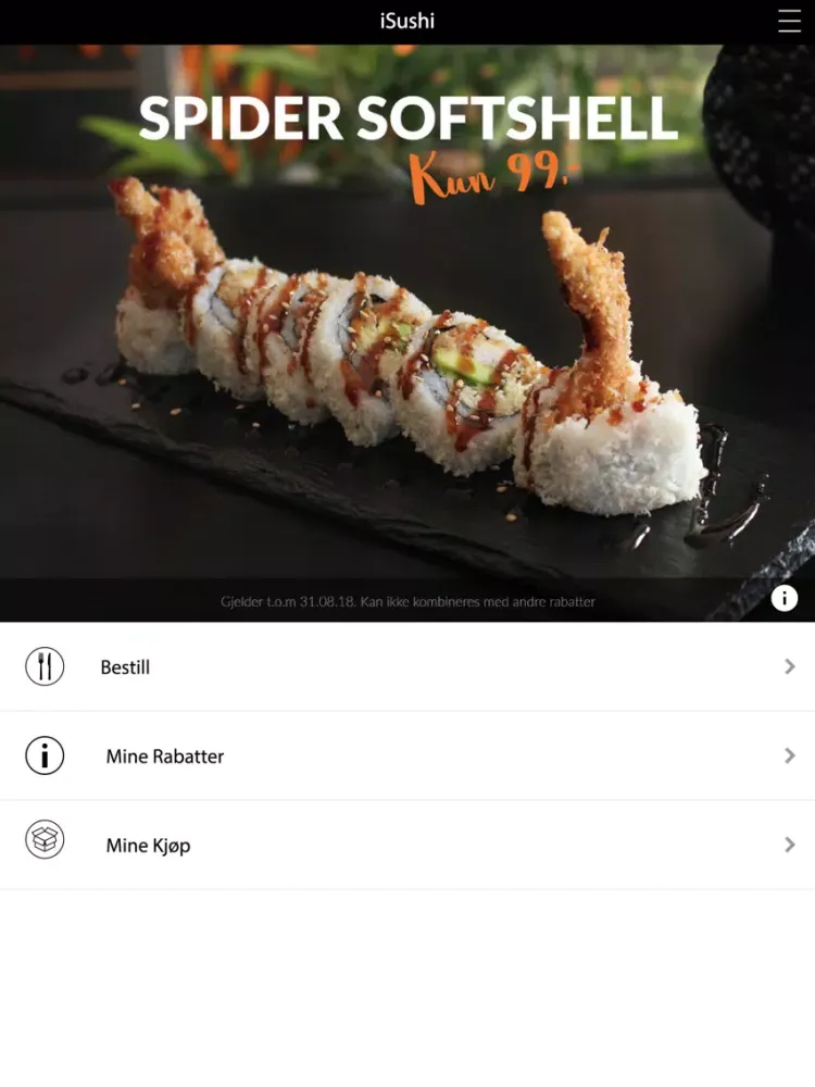 Tangkapan layar iSushi iPad 