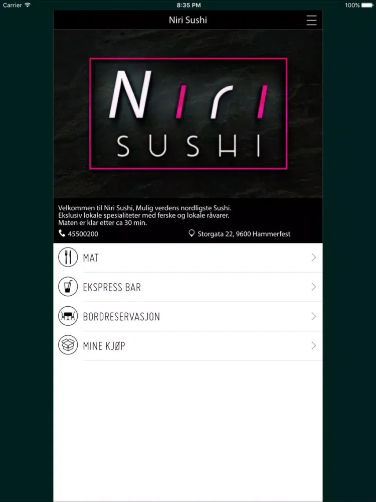 Niri Sushi Bar & Lounge iPad 应用截图