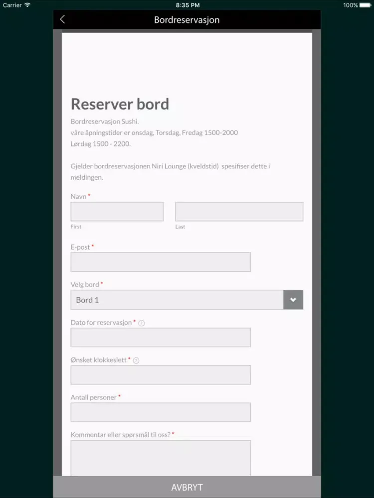 Niri Sushi Bar & Lounge iPad 应用截图