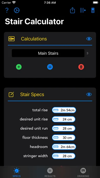ภาพหน้าจอของ Stair Calculator 2