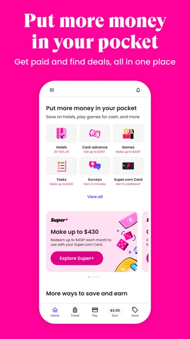 Super.com - Save, Earn, Travel Ekran Görüntüleri