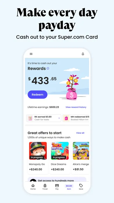 Super.com - Save, Earn, Travel Ekran Görüntüleri
