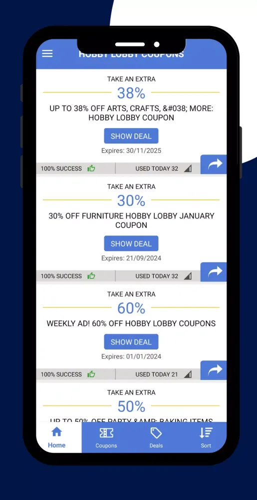Скриншоты Coupons for Hobby Store