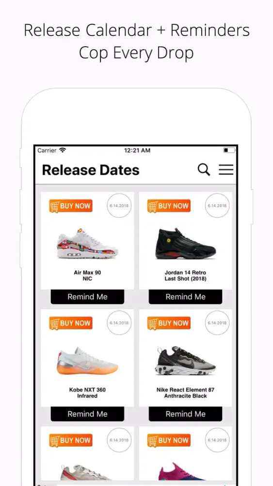Sneaker Riot - Release Dates স্ক্রিনশট