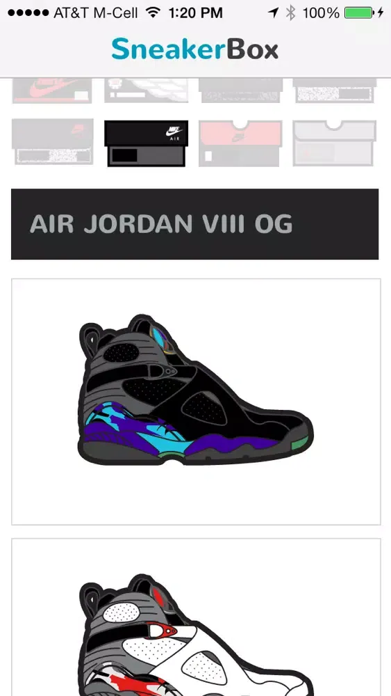 Capturas de tela do SneakerBox.