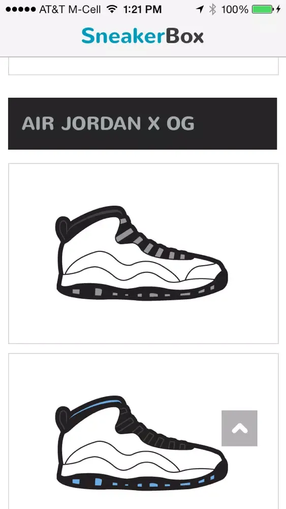 Capturas de tela do SneakerBox.