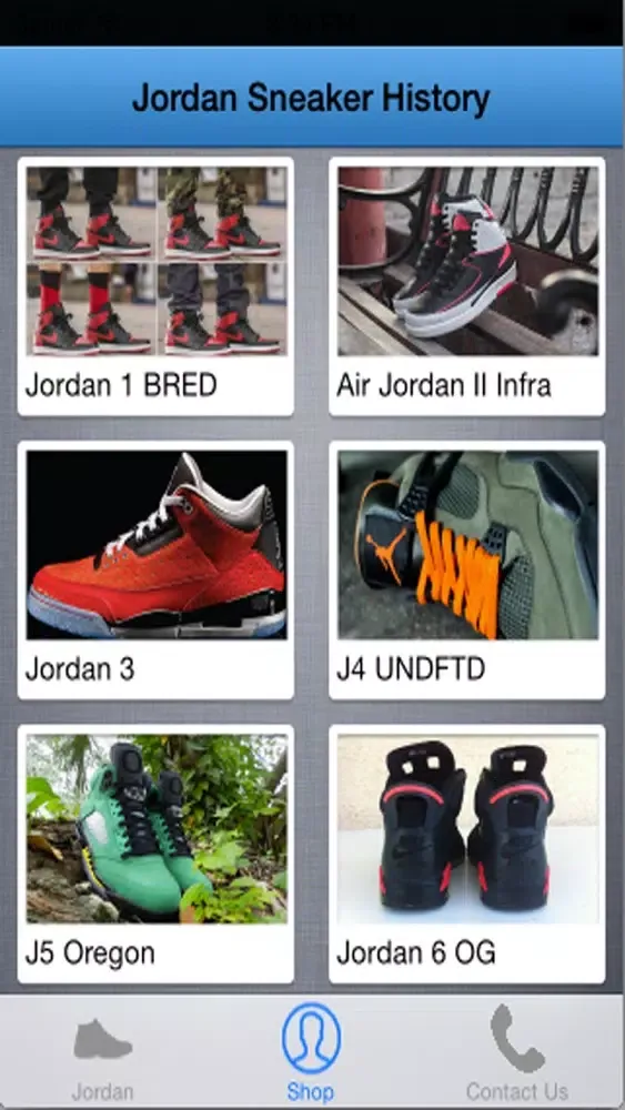 ภาพหน้าจอของ Jordan Sneakers History