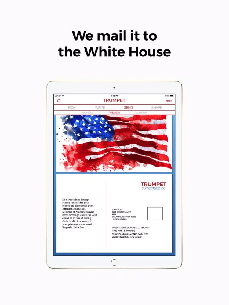 Скриншоты Trumpet: Postcards to POTUS iPad 