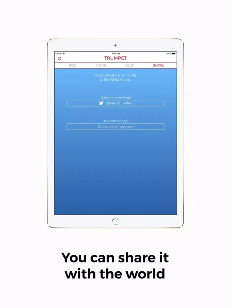 Скриншоты Trumpet: Postcards to POTUS iPad 