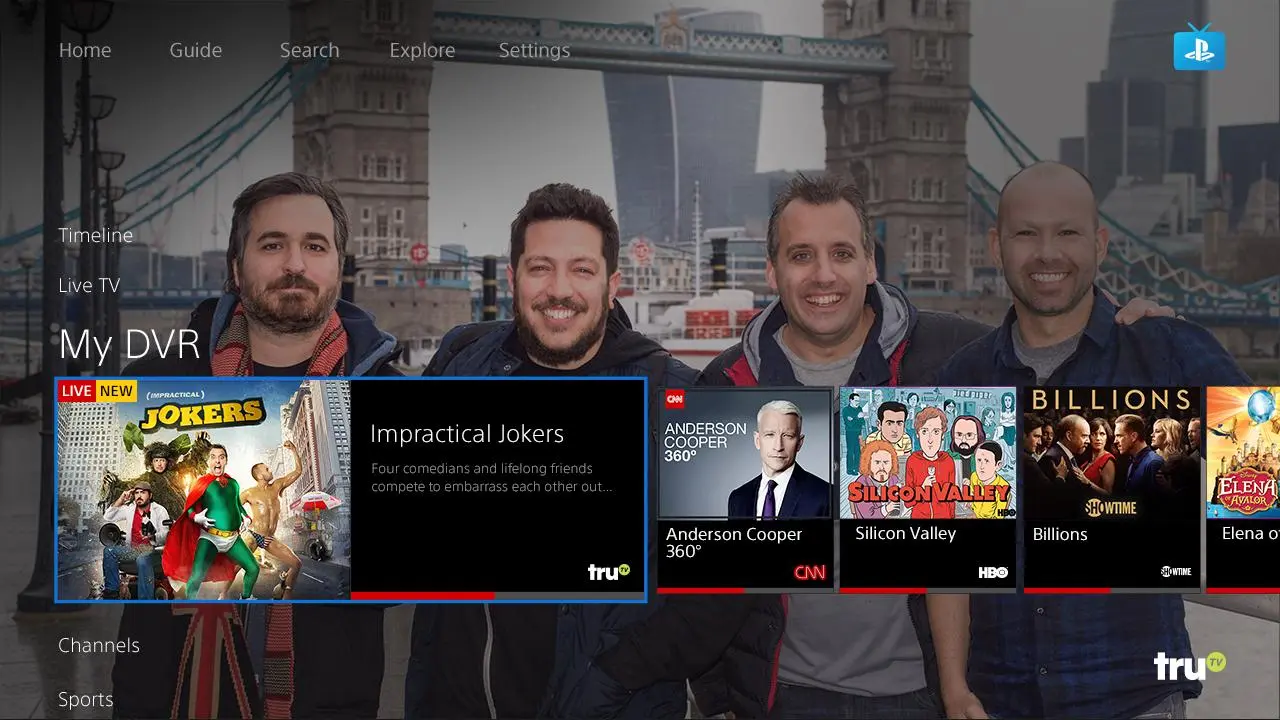 Tangkapan skrin PlayStation Vue
