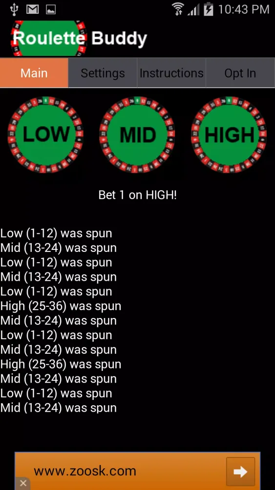 Ảnh chụp màn hình của Roulette Buddy Strategy
