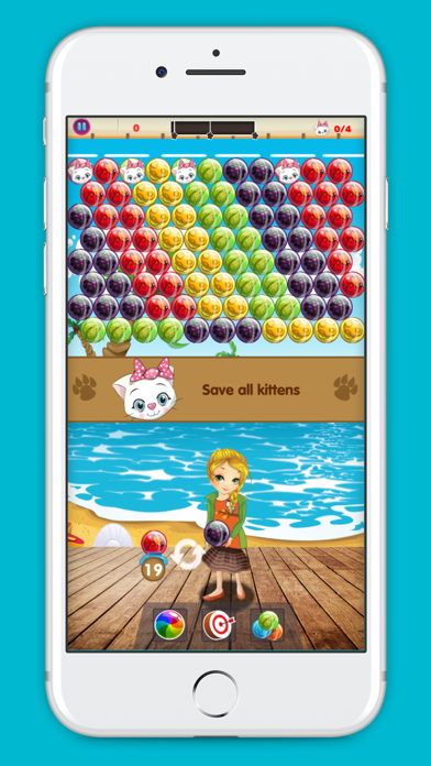 Capturas de tela do Bubble Kitty Rescue