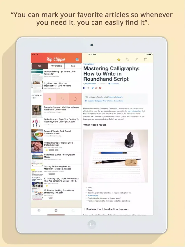 Capturas de tela do iUp Clipper iPad 