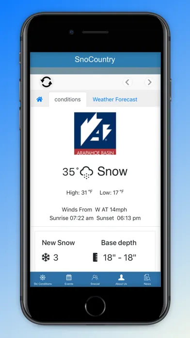 SnoCountry Ski & Snow Report應用截圖