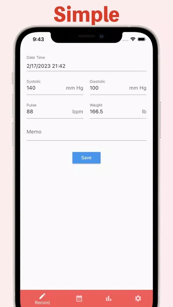 Captures d'écran de Simple Blood Pressure Tracker