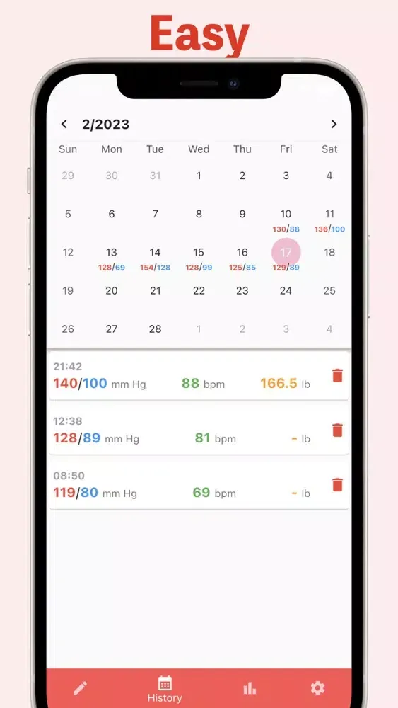 Captures d'écran de Simple Blood Pressure Tracker